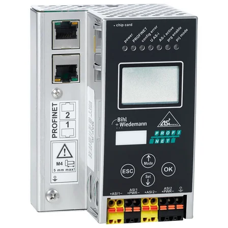 Шлюз ASi-3 PROFINET Gateway Bihl+Wiedemann BWU3844 в нержавеющей стали с OPC UA