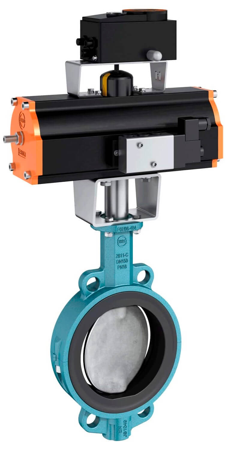 Дисковый затвор с пневмоприводом EBRO Z 011-A + EB 8.1 SYD