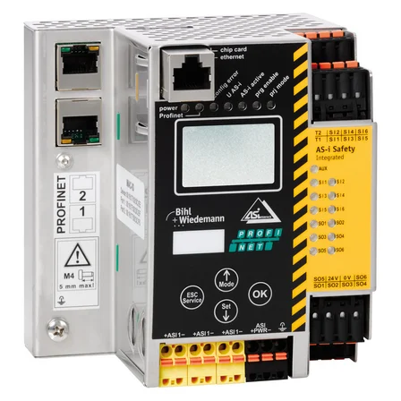 Шлюз ASi-3 PROFINET Bihl+Wiedemann BWU3692 с монитором безопасности IP20 и 1 мастером ASi