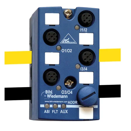 Модуль ввода/вывода ASi Digital I/O Module Bihl+Wiedemann BWU2487 IP67 с 4 входами/выходами Y-проводкой Модуль ввода/вывода ASi Digital I/O Module Bihl+Wiedemann BWU2487 IP67 с 4 входами/выходами Y-проводкой