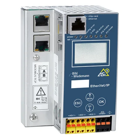 Шлюз ASi-5/ASi-3 EtherNet/IP Gateway Bihl+Wiedemann BWU4019 в нержавеющей стали с OPC UA