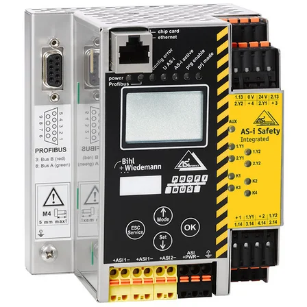 Шлюз безопасности ASi-3 PROFIBUS Bihl+Wiedemann BWU2602 IP20 с расширяемыми входами/выходами