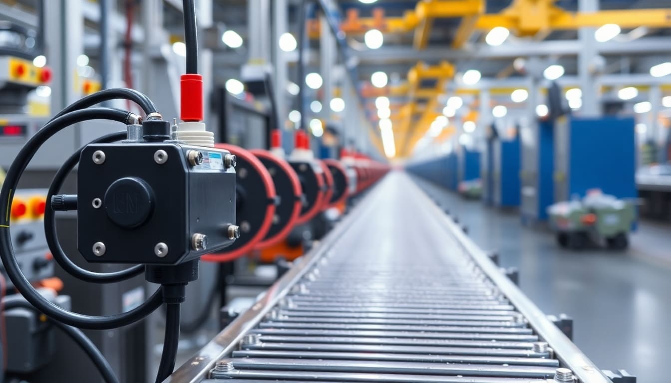 Индукционный датчик на производстве Индукционный датчик на производстве